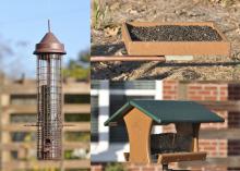 Different birdfeeder styles appeal to different bird species, so installing a greater variety of feeders will attract diverse birds. Most backyard bird species prefer black oil sunflower seeds. (Photos by MSU Extension Service/Adam Rohnke)