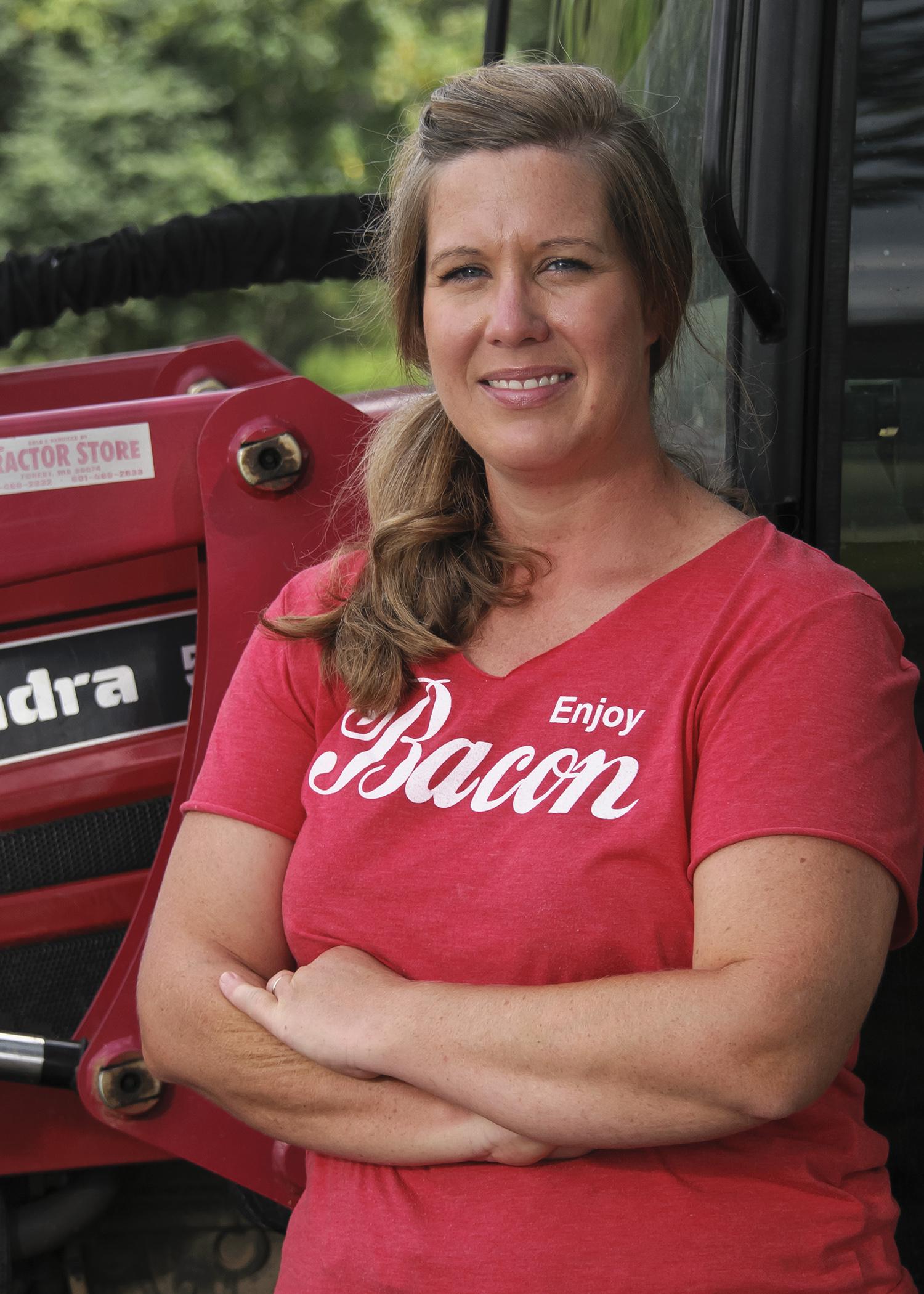 Brittany Reyer of Reyer Farms in Lena grows seasonal produce, free-range chickens for egg production, and pasture-raised heritage-breed pigs and cattle. (Photo by MSU Ag Communications/Kevin Hudson)