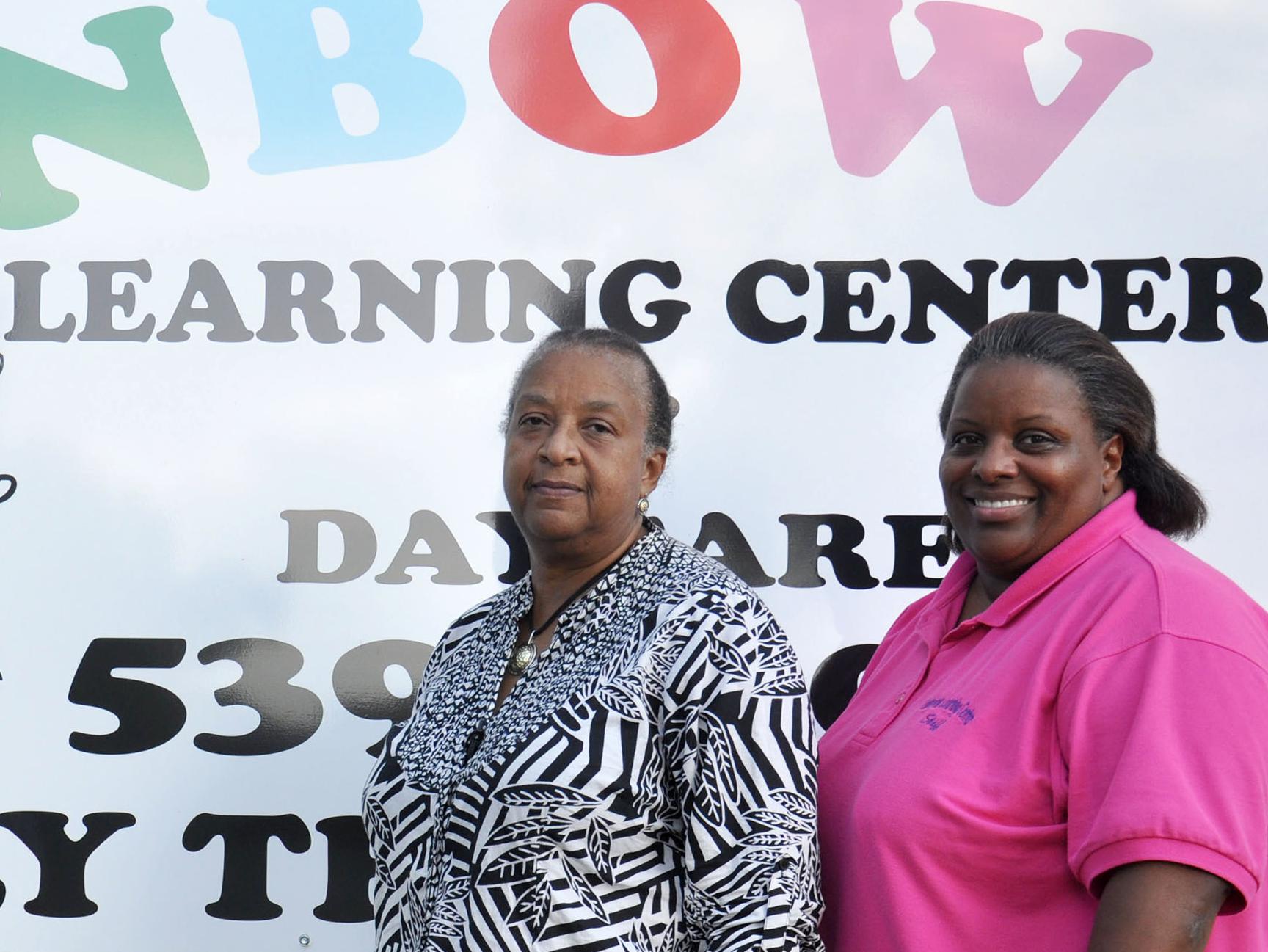 Minerva Graham (left) and Shelia Sanders, co-directors and co-owners of the Rainbow Learning Center in New Albany, receive educational technical assistance and support for school-age children through the Early Years Network, a program of the Mississippi State University Extension Service. This photo was taken Aug. 25, 2016. (Photo by MSU Extension Service/Alexandra Woolbright)