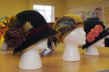 Students in a visual design class at Mississippi State University designed a collection of hats to thrill any fashionista. The hats will be part of a campus fashion show at semester's end. (Photo by Kat Lawrence)