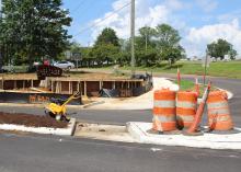 In order to make Starkville a more walkable community, bike lanes and sidewalk additions were constructed downtown on August 15, 2017. (Photo by MSU Extension Service/Jessica Smith)