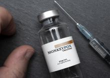 Vial of monkeypox vaccine ready to be injected