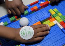 One lesson in the 4-H Lego Engineering Club curriculum involves designing a Lego maze that is difficult to navigate but wide enough to accommodate a ping-pong ball or toy. (Photo by MSU Extension/Kevin Hudson)