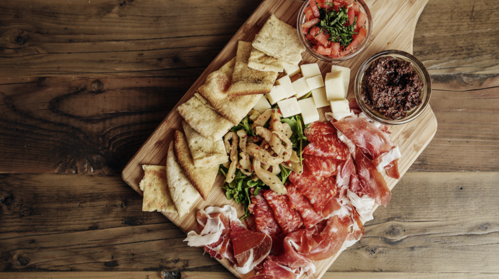 A charcuterie board. 