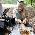 In early May, Mississippi State University wildlife professor Jeanne Jones worked with BBC film crews shooting footage of toads' ability to capture prey. (Photo by MSU University Relations/Megan Bean)