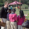 Emory Williamson, a fourth-grade teacher at Hazlehurst Elementary School, instructs his students to write down names of plants they saw during the Youth Fall Gardening Fest Oct. 9 and 10 at the Truck Crops Branch Experiment Station in Crystal Springs. (MSU Ag Communications/Susan Collins-Smith)