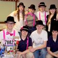 The "Challenge Accepted" robotics team celebrates winning the Feb. 7-8, 2014, state competition in Oxford, Miss. They include (front row, from left) Nathan Rodgers (holding Geoff the robot), Cade Holliday, Will Gaines and Chandler Holliday, and (back row, from left) Jill Gautier, Skyler Smith, Jon Rodgers and Paige Gautier. (Submitted Photo)