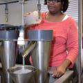 Karen Coats, a lab technician at the Mississippi State University Plant Disease and Nematode Diagnostic Laboratory, begins testing a soil sample to detect nematodes on Oct. 23, 2014. (Photo by MSU Ag Communications/Kevin Hudson)