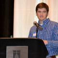 Jason Sarver, newly-hired peanut specialist with the Mississippi State University Extension Service and Mississippi Agricultural and Forestry Experiment Station, told a crowd of growers and industry representatives his research plans for the crop during the 9th annual Mississippi Peanut Growers Association meeting in Hattiesburg Feb. 12. The two-day meeting continues Feb. 13 and addresses factors that influence the crop's profitability. (Photo by MSU Ag Communications/Susan Collins-Smith)