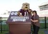 Mississippi State University freshman Chris Wilbourn was never in the "doghouse" with Grenada County 4-H youth agent Jan Walton, but he spends lots of time there now as one of MSU's Bully mascots. Wilbourn credits 4-H in general and Walton in particular for drawing him to the state's land-grant university. (Photo by Kat Lawrence)