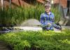 Dallas O'Bryant of West Point, a senior at Mississippi State University, waters seedlings in the greenhouses behind Dorman Hall on March 8, 2013. An agribusiness major and owner of Double D Farms, O'Bryant plans to pursue a career growing produce for local consumers. (Photo by MSU Ag Communications/Scott Corey)