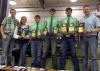 Tucker Wagner, far left, a graduate student in the Mississippi State University Department of Animal and Dairy Sciences, and Brett Crow, far right, an instructor in the department and coach of the MSU Livestock Judging Team, are pictured with the Lincoln County 4-H team at the statewide 4-H/FFA livestock judging contest. The event was held at the MSU Horse Park in Starkville, Mississippi, on May 21, 2016. Team members from left are Rylie Melancon, Walker Williams, Jacob Johnson and Will Watts. (Submitted Ph