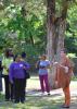 The Mississippi State University Aiken Village Preschool director Lucy Bryant, on right, led a tour of the facility and playground for a group of early care and education providers interested in quality improvements. (Submitted photo)